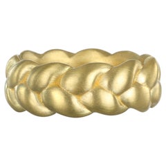 Faye Kim 18K Gold Braided Stack Ring, Size 6, Handmade in USA