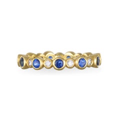 Faye Kim 18 Karat Gold Diamond and Ruby Eternity Band Ring