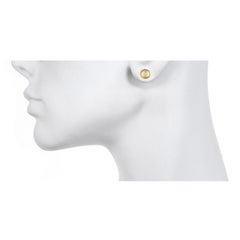 Faye Kim 18 Karat Gold Diamond Button Stud Earrings