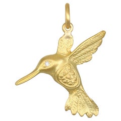Faye Kim 18K Gold Diamond Hummingbird Charm