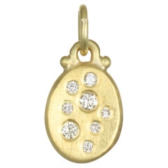 Faye Kim 18k Gold Diamond Mini Dog Tag