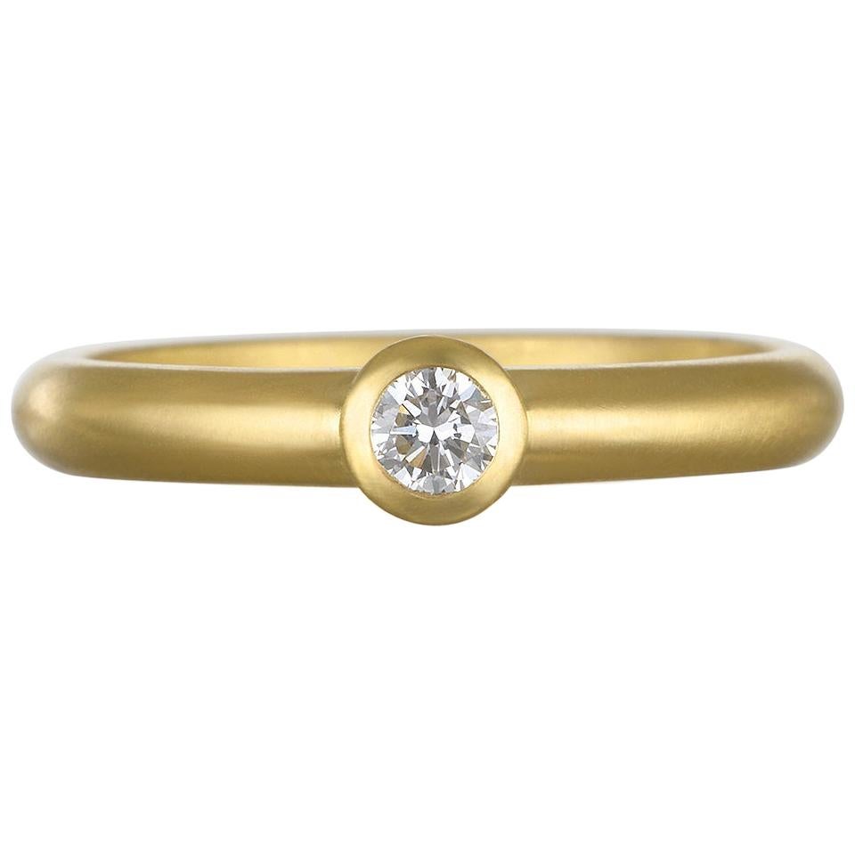 Faye Kim 18 Karat Gold Diamond Stack Ring For Sale