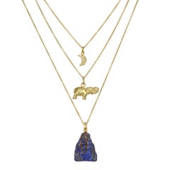 Faye Kim 18 Karat Gold Elephant Charm Necklace