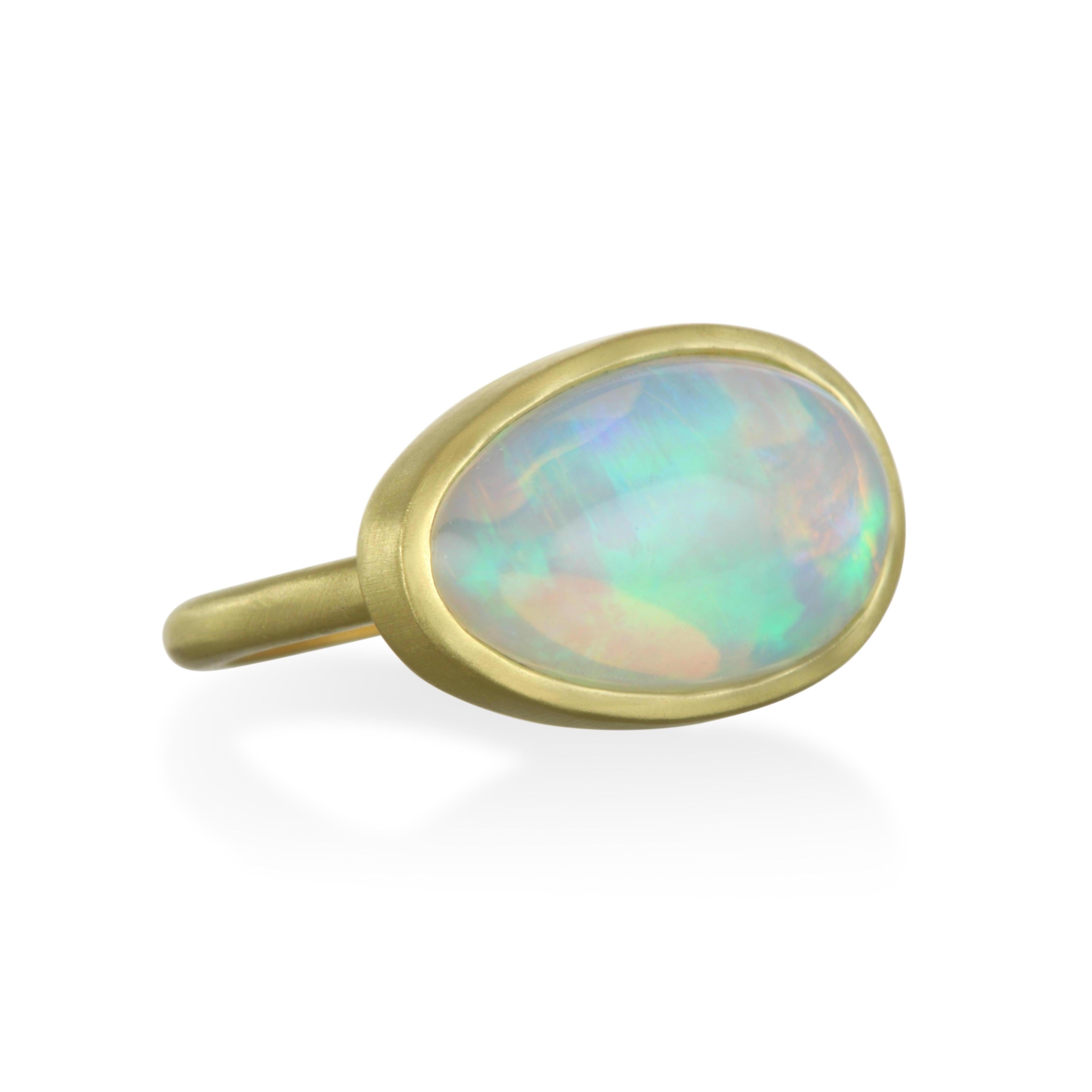 Contemporary Faye Kim 18 Karat Gold Ethiopian Oval Opal Ring