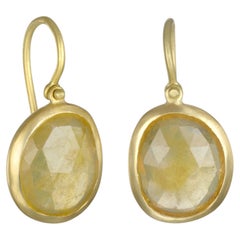 Faye Kim 18K Gold Faceted Freeform Sapphire Slice Drop Earrings