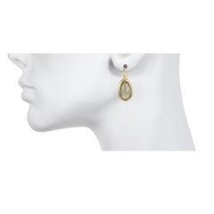 Faye Kim 18K Gold Faceted Freeform Sapphire Slice Earrings