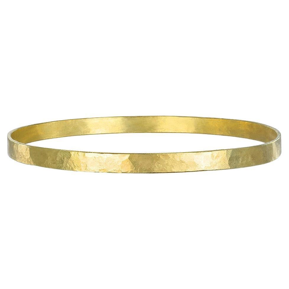 Zolotas Hammered Gold Bangle Bracelet at 1stDibs