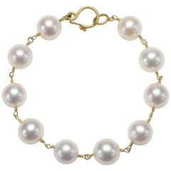 Faye Kim 18 Karat Gold Freshwater White Pearl Bracelet