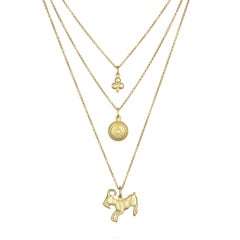 Faye Kim 18k Gold Goat Charm Necklace