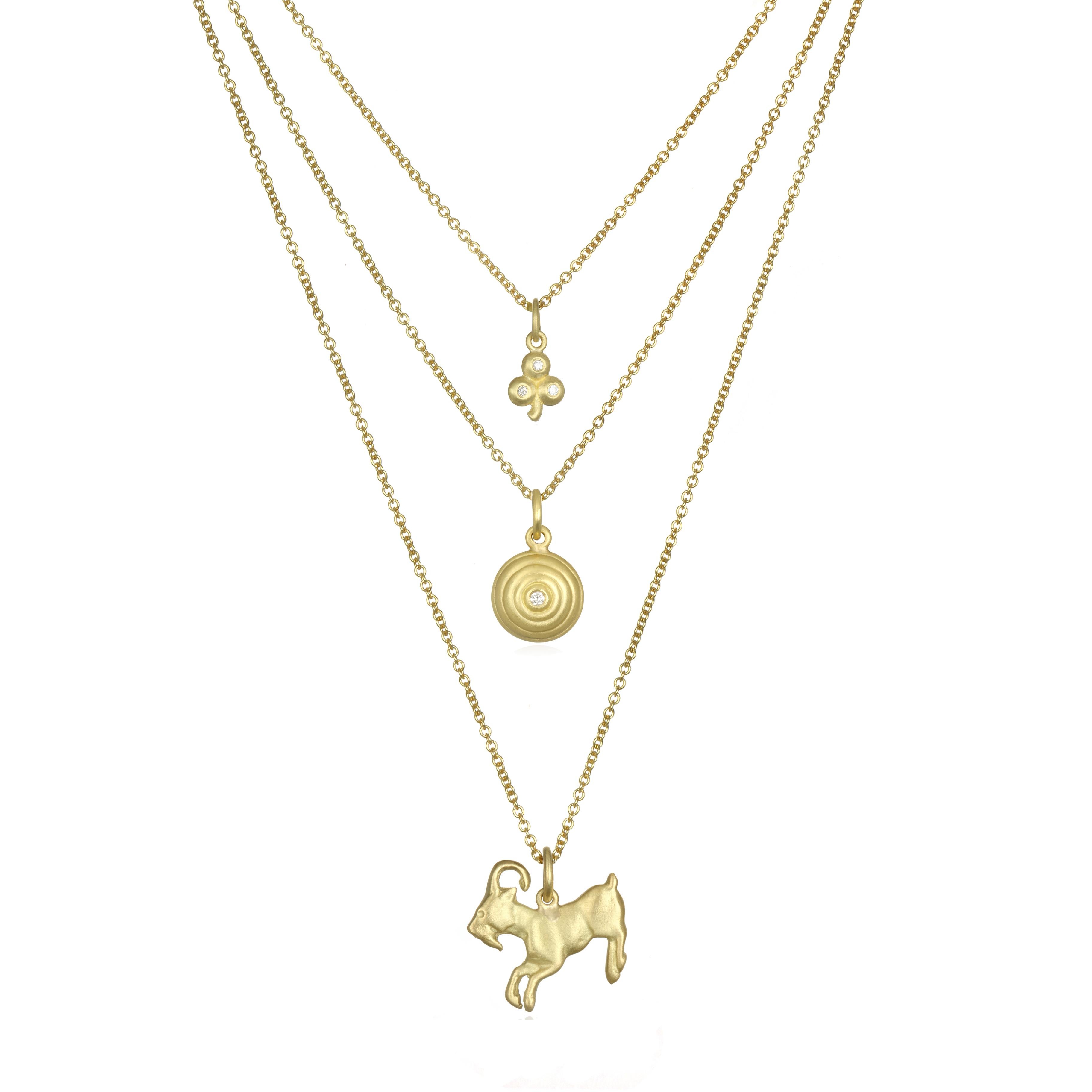 For determination, health and vitality - this Goat charm is crafted in 18K gold*. The cable chain is 16-18