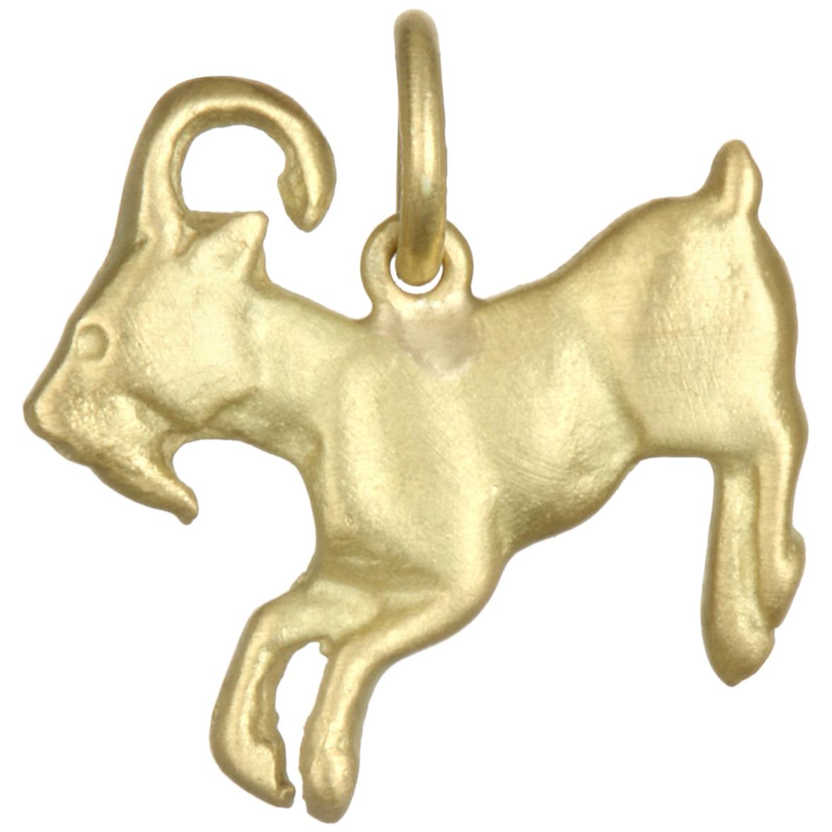 Faye Kim 18k Gold Goat Charm Necklace For Sale