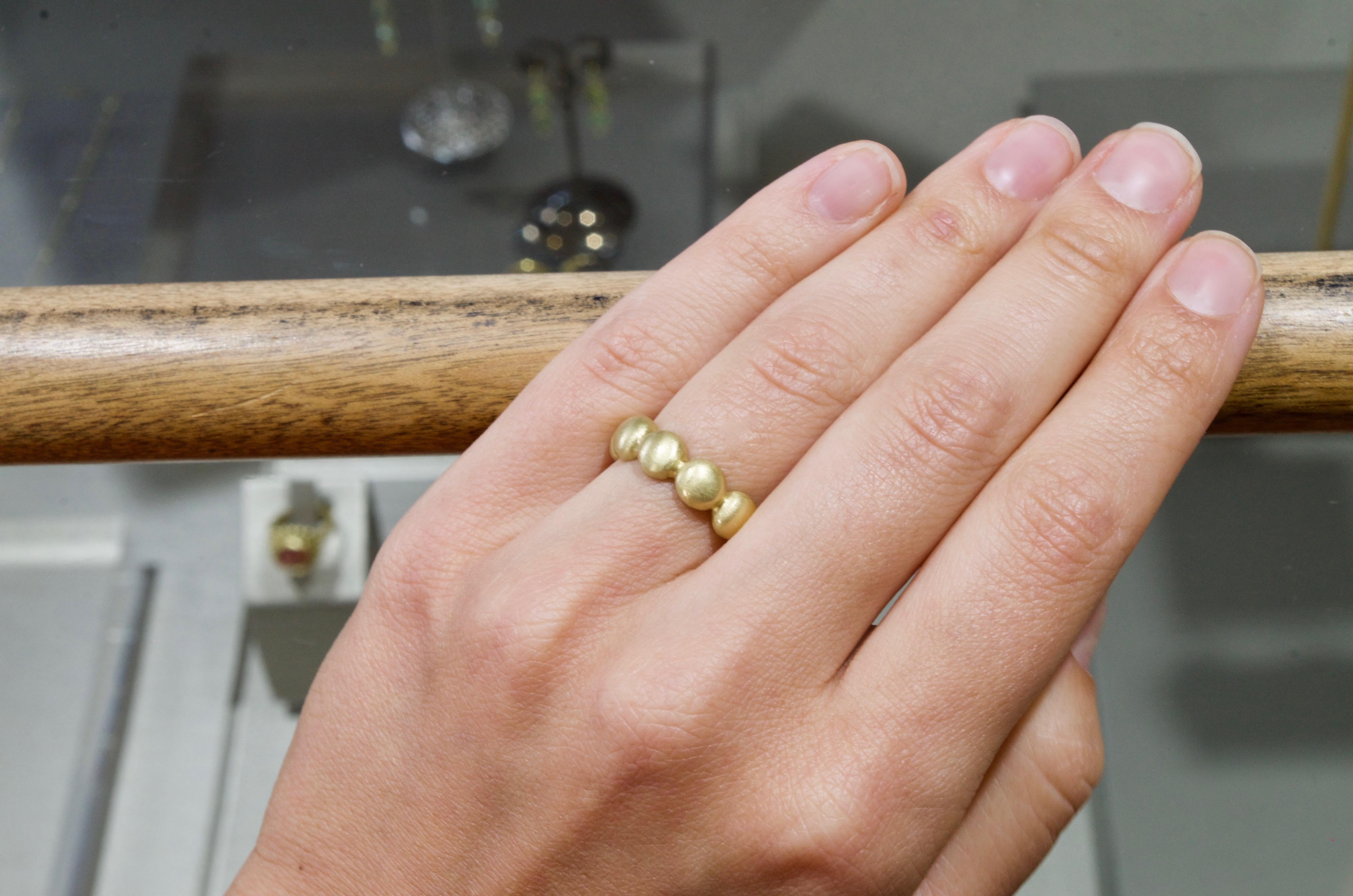 Faye Kim 18 Karat Gold Granulation Bubble Ring Stack In New Condition For Sale In Westport, CT