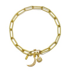 Faye Kim Pulsera de cadena con clip hecha a mano en oro de 18 quilates