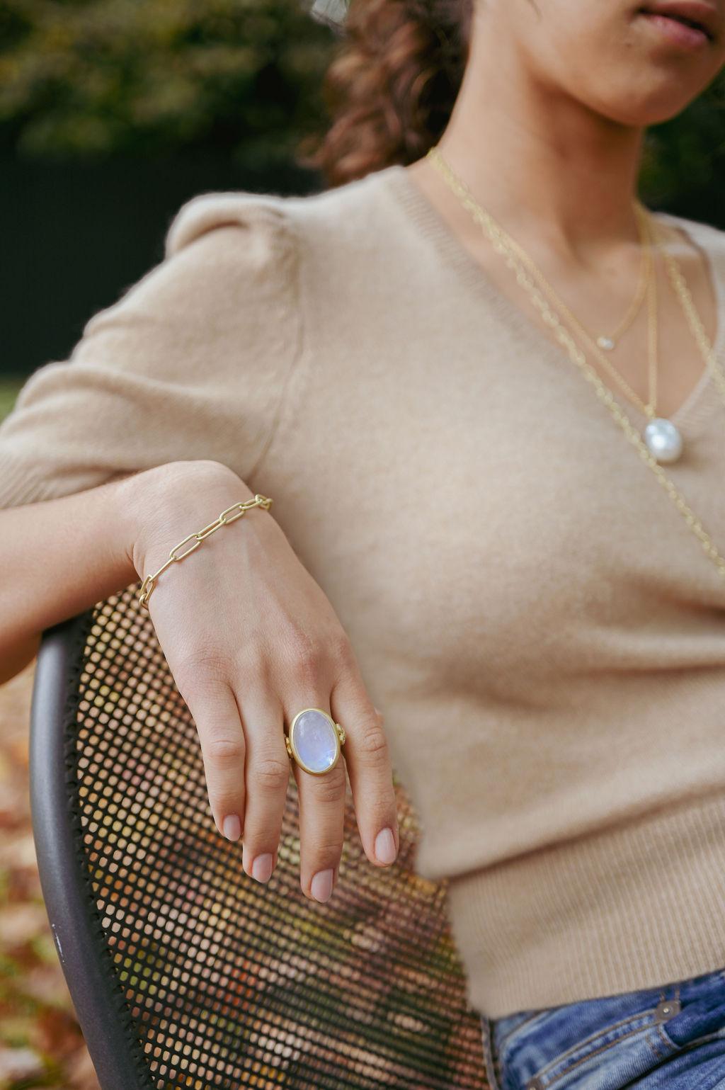 paper clip bracelet 18k gold