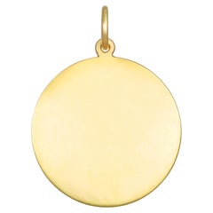 Faye Kim 18K Gold Large Disc Pendant, Contemporary Design, USA