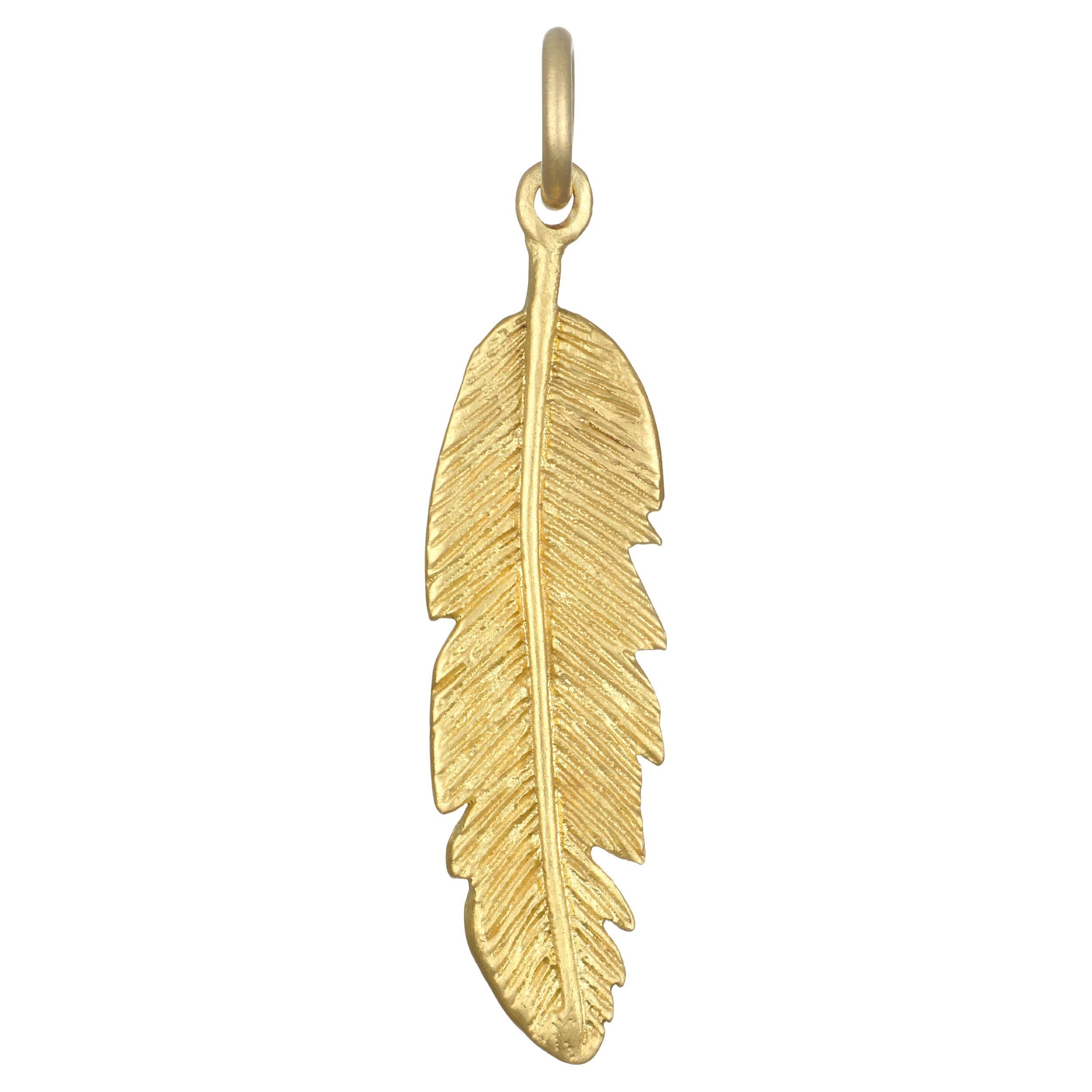 Faye Kim 18k Gold Large Feather Charm