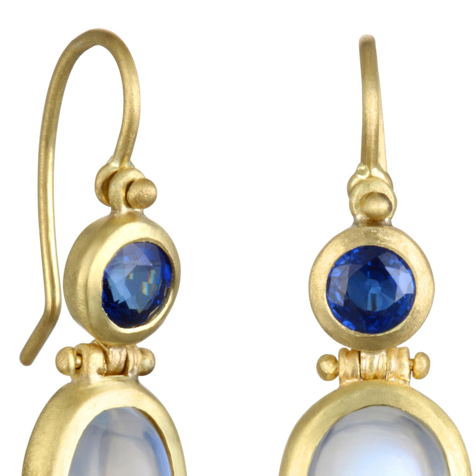 moonstone and sapphire earrings