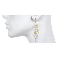 Faye Kim 18 Karat Gold Multi-Loop Moonstone Briolette Earrings