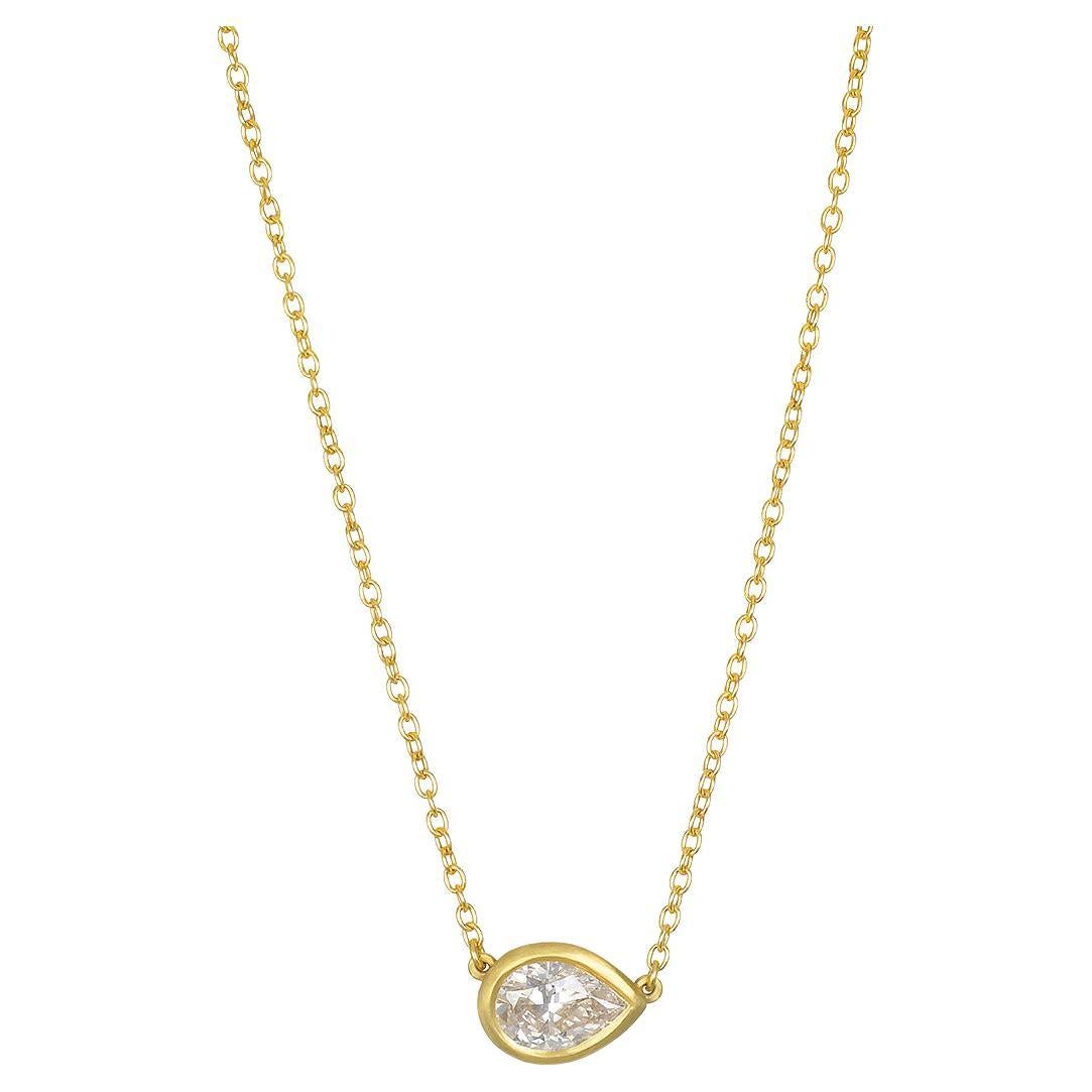 Faye Kim 18K Gold Pear Shaped Diamond Necklace