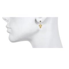 Faye Kim 18 Karat Gold Milky Diamond Triple Drop Earrings