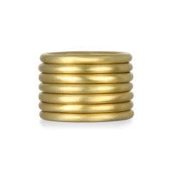 Faye Kim 18K Gold Matte Finish Round Band Ring, Size 6.5, USA Made