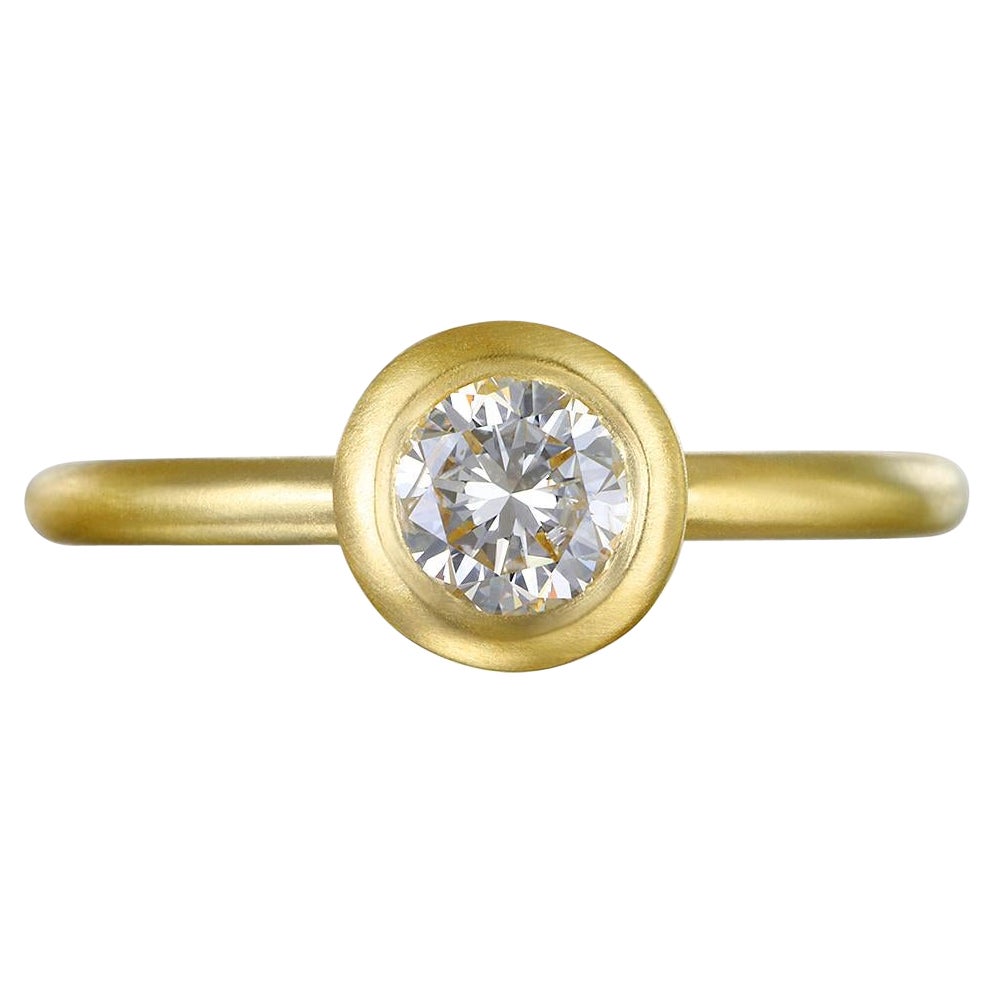 18 Karat Gold Diamantring mit rundem Brillantschliff von Faye Kim