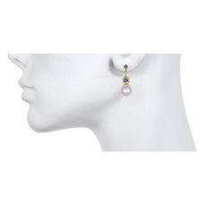Faye Kim 18k Gold Tanzanite and Pearl Earrings