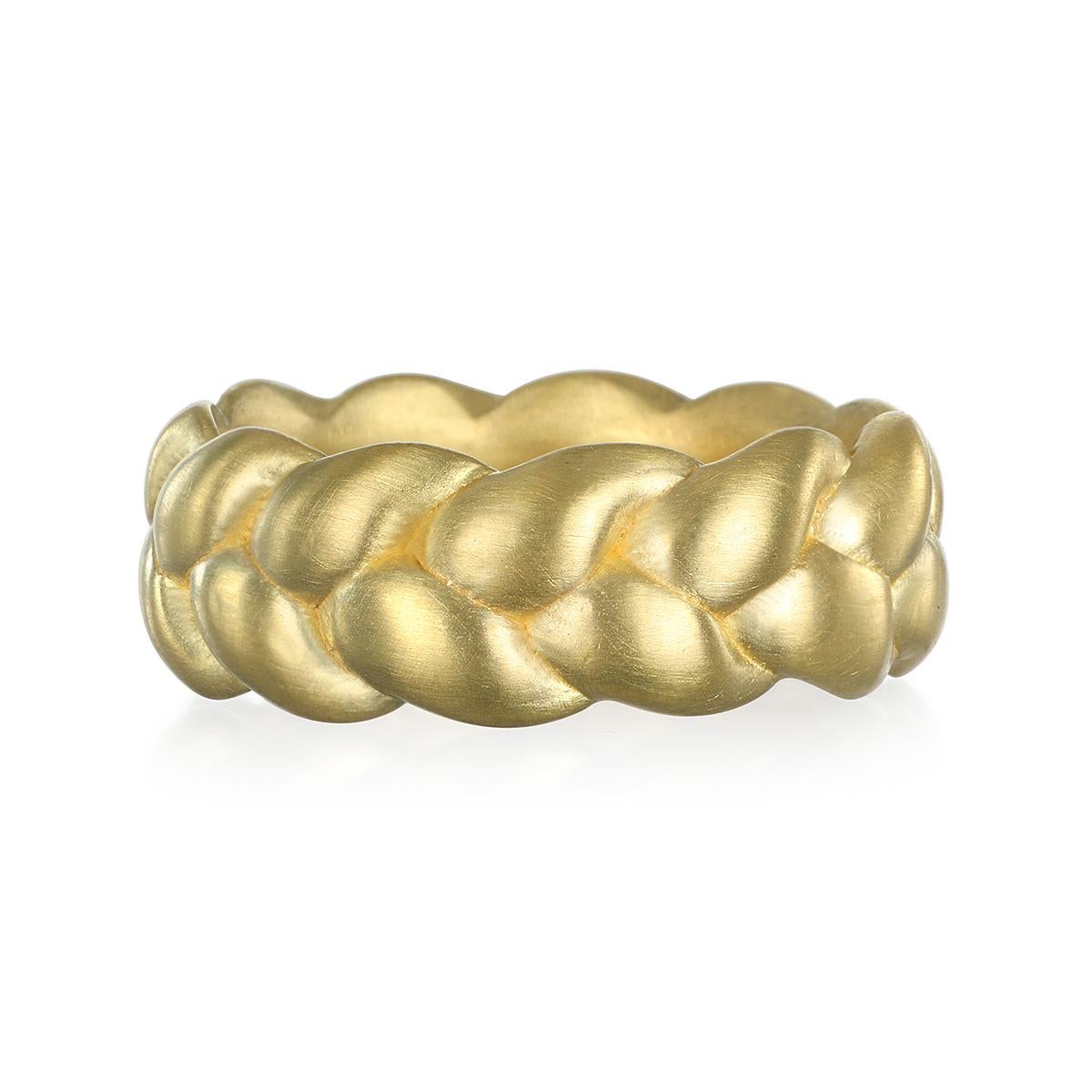 thin braided gold ring