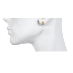Faye Kim 18 Karat Gold Triple Diamond Stud Earrings, .77 ctw