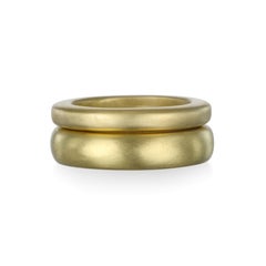 Faye Kim 18 Karat Gold Square Wide Stack Band Ring