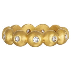 Faye Kim 22 Karat Gold Diamond Granulation Bead Band Ring