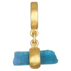Faye Kim 22 Karat Gold Paraiba Crystal Bar Pendant