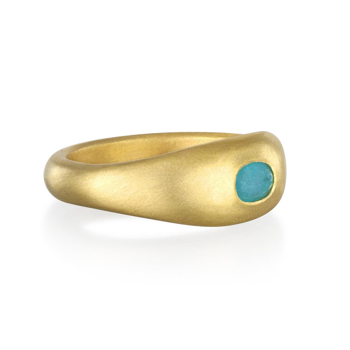 Oval Cut Faye Kim 22 Karat Gold Paraiba Tourmaline Ring - .30 carats For Sale