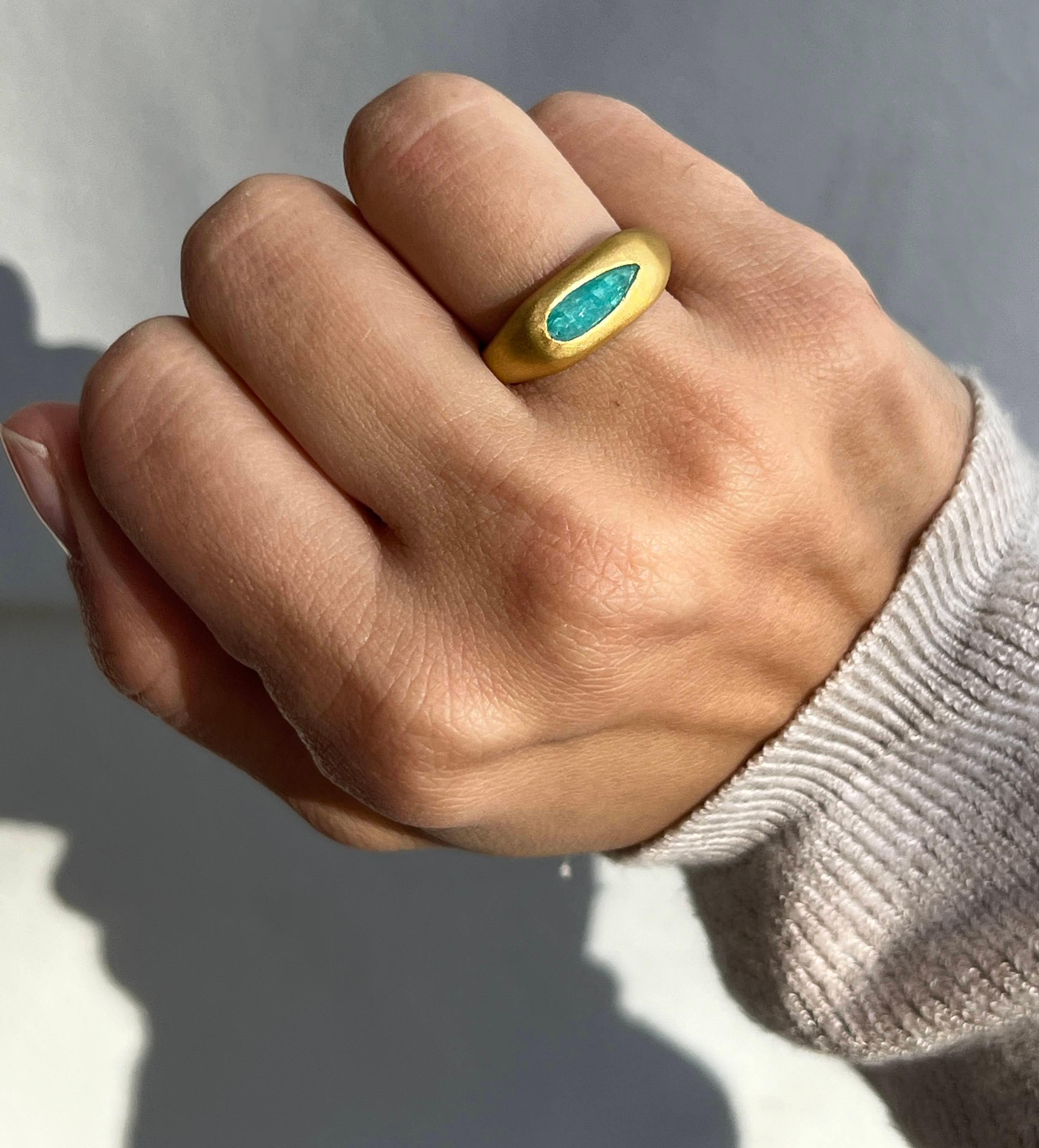 Contemporain A Kim Bague en or 22 carats Tourmaline Paraiba - .90 carats