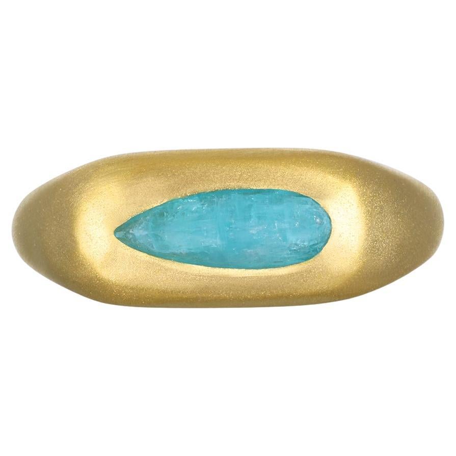 Faye Kim 22 Karat Gold Paraiba Tourmaline Ring - .90 carats