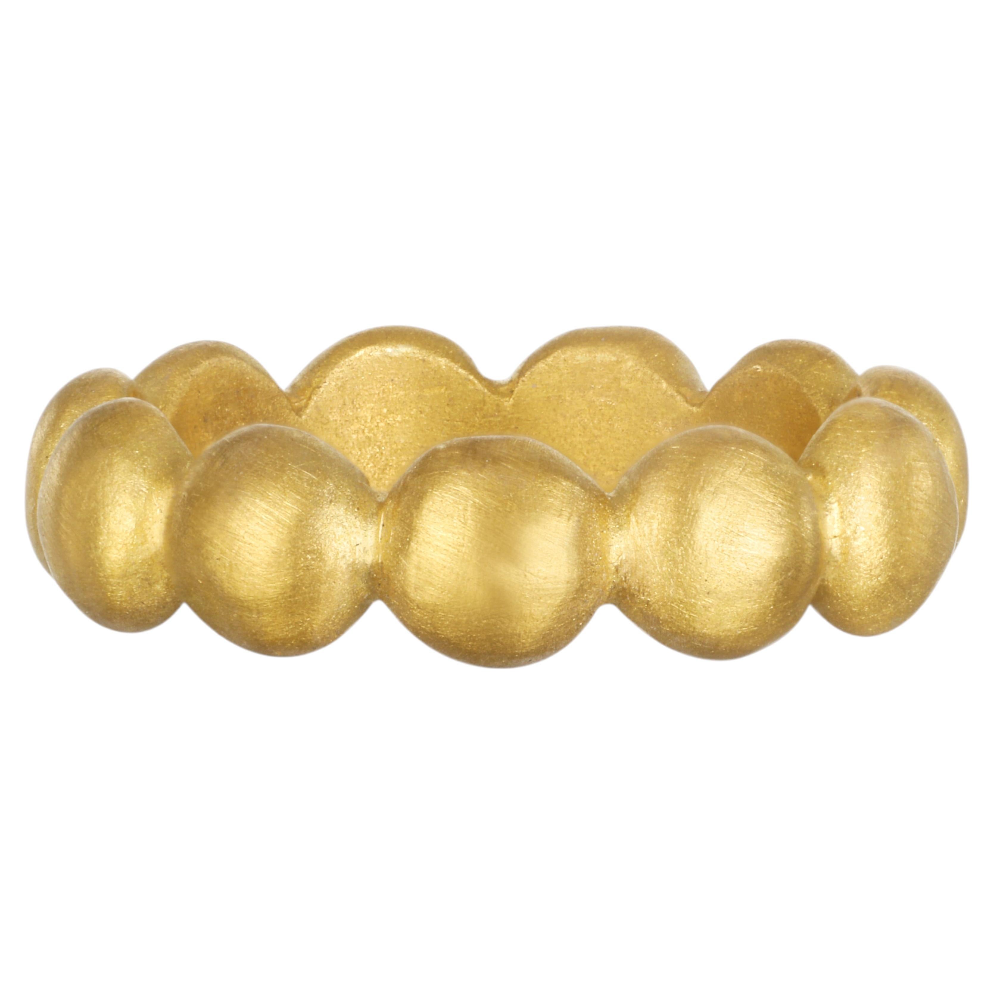 Faye Kim 22K Gold Granulation Bead Band Ring, Unisex, Handmade USA