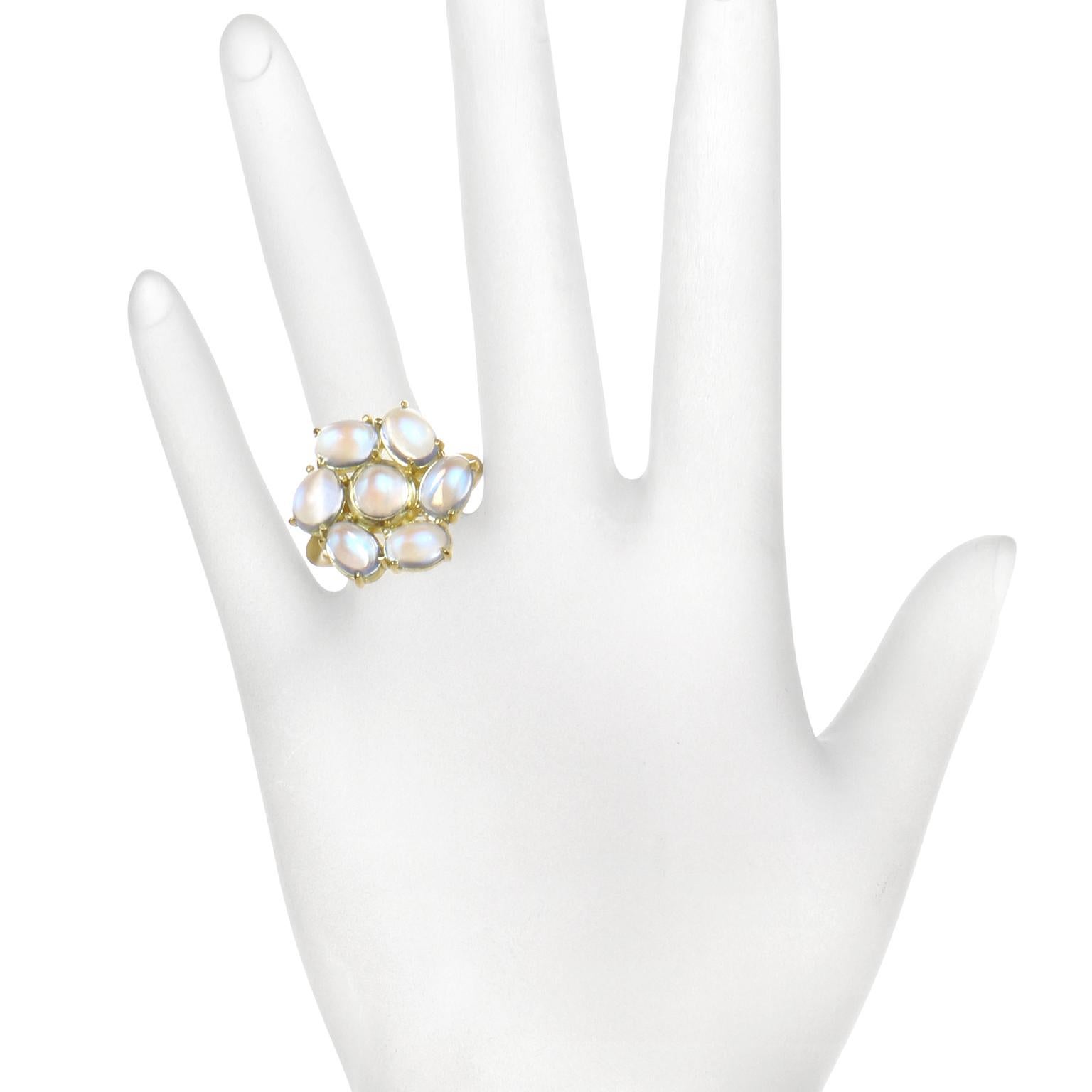 Contemporary Faye Kim 18k Gold Daisy Moonstone Statement Ring