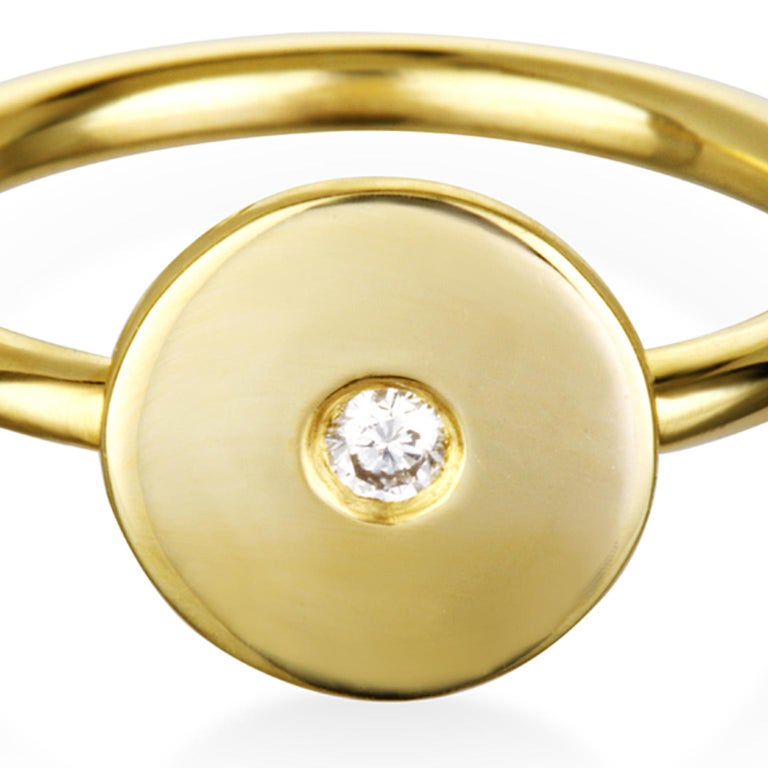 Faye Kim Diamond Disc Ring For Sale at 1stDibs