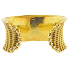 Faye Kim Diamond Gold Cuff Bracelet