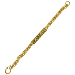 Faye Kim Diamond Gold Tag Bracelet