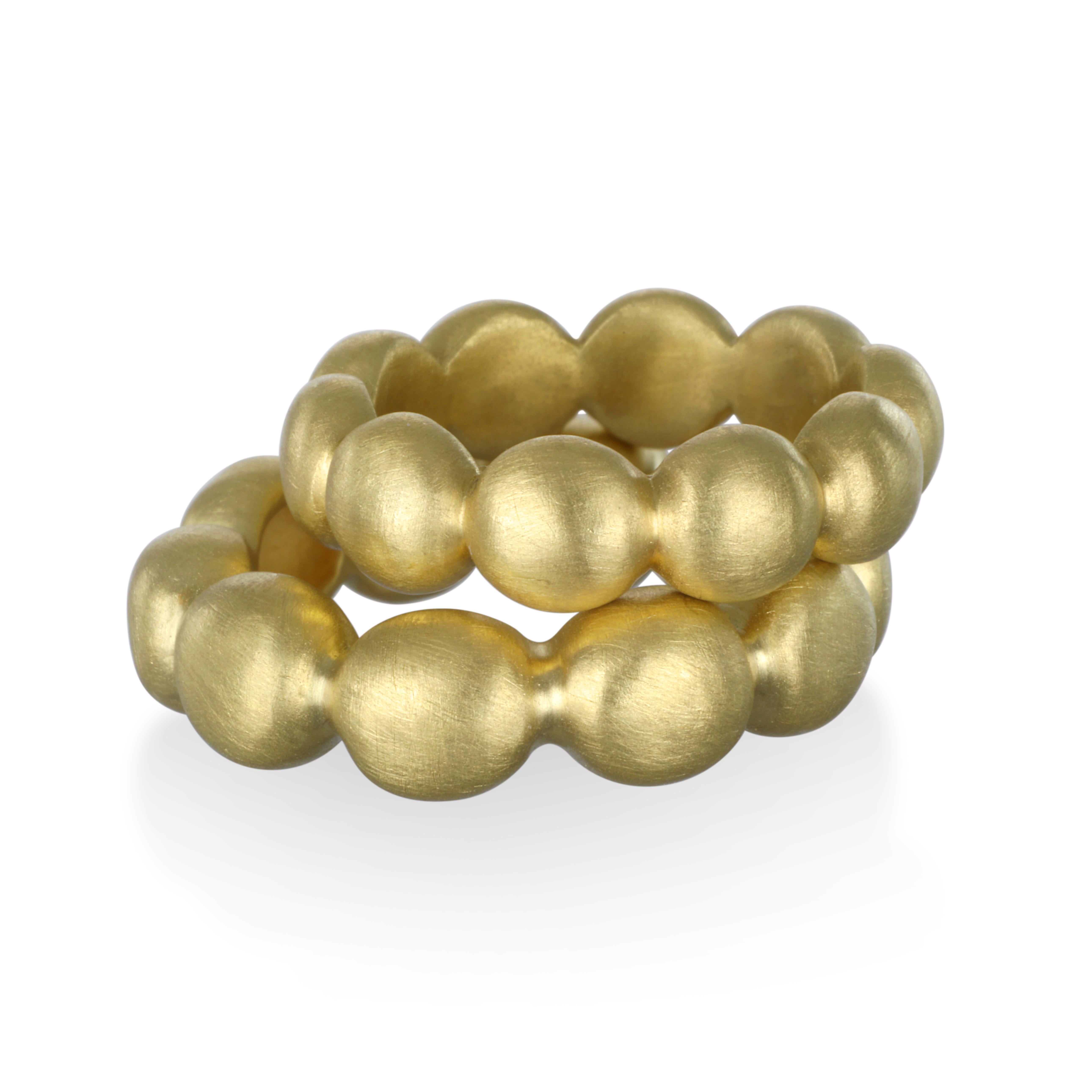 Contemporary Faye Kim 18 Karat Gold Granulation Bead Band Ring For Sale