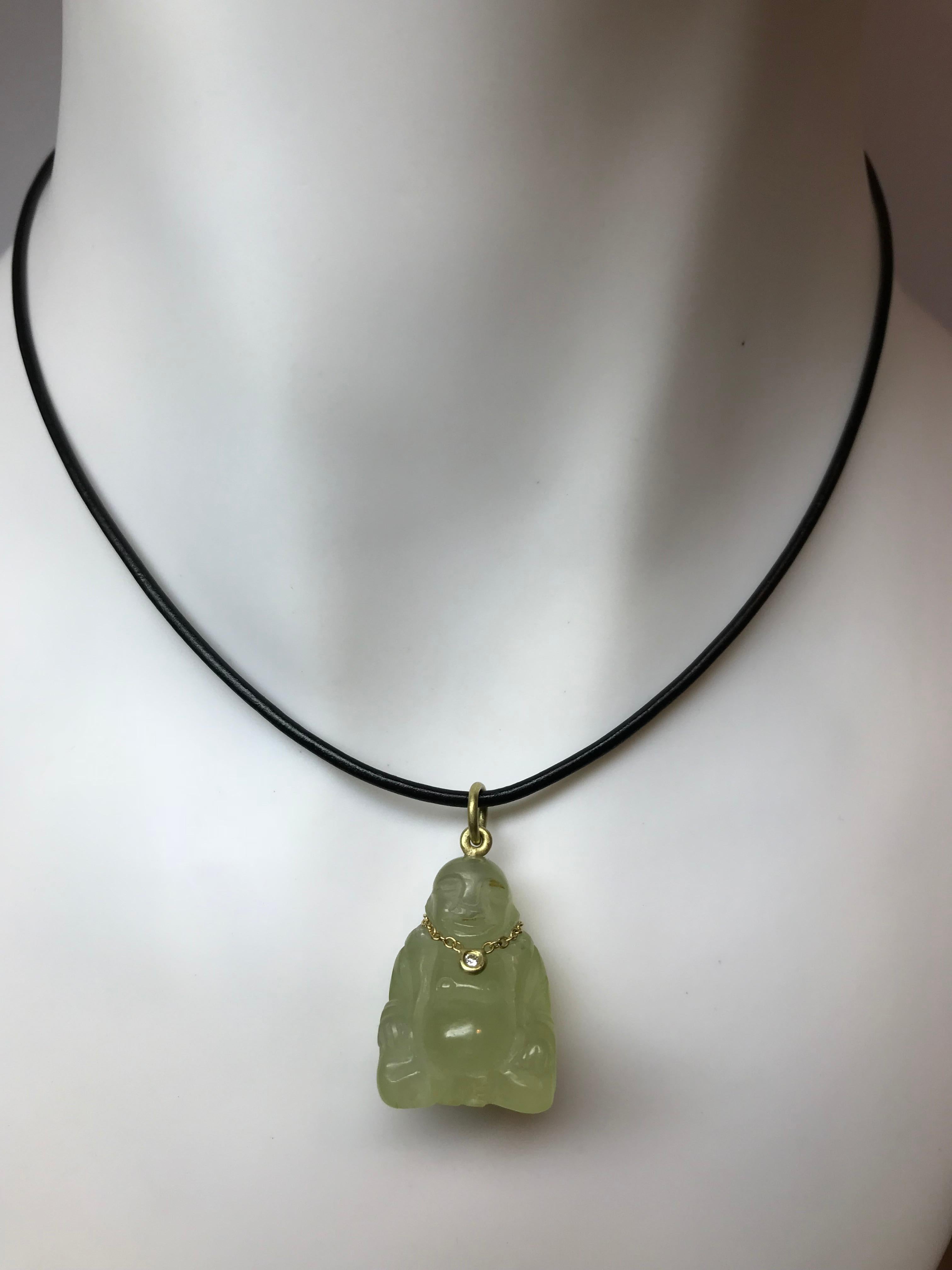 jade diamond buddha pendant