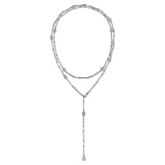 Faye Kim Matte Platinum Diamond Pinwheel Lariat