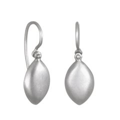 Faye Kim Matte Platinum Marquise Chiclet Hinged Earrings