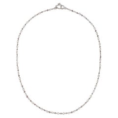 Faye Kim Platinum and 18K White Gold Hand-wrapped Lavender Diamond Bead Necklace
