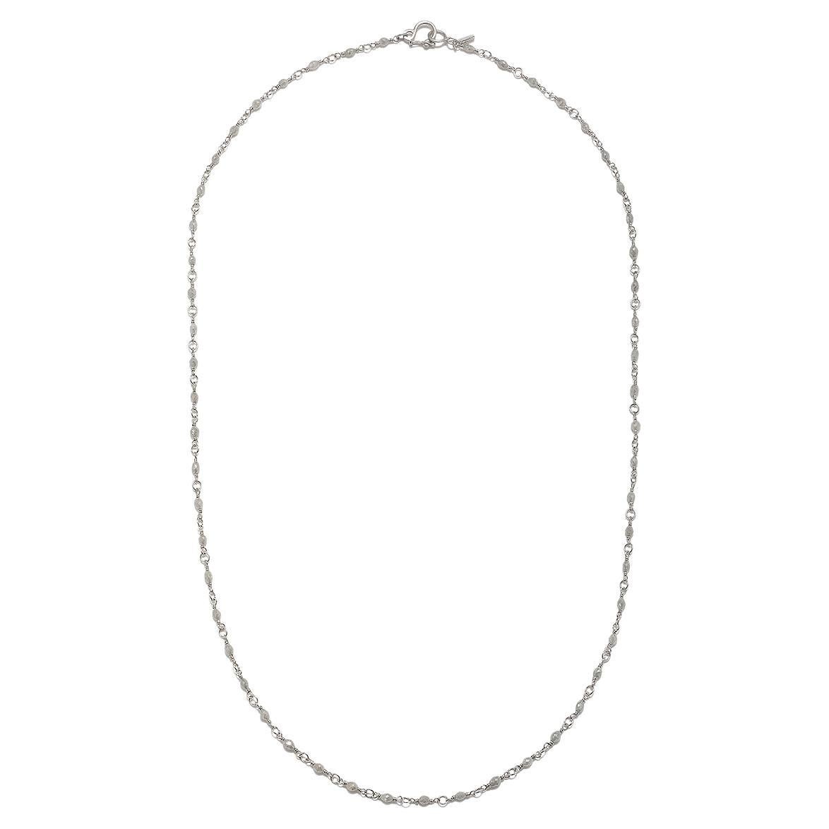 Faye Kim Platinum Handwrapped Bead Necklace - 25" For Sale
