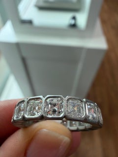 Faye Kim Platinum Asscher Diamond Eternity Ring, 4.39ct