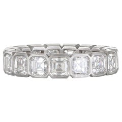 Faye Kim Platinum Asscher Diamond Eternity Ring, 4.39ct