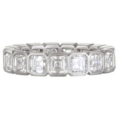 Faye Kim Platinum Asscher Diamond Eternity Ring, 4.39ct