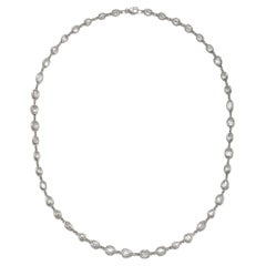 Faye Kim Platinum Rose Cut Diamond Bezel Set Necklace